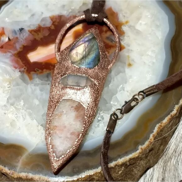 'Extraterrestrial' Mixed Gemstone Necklace  - Picture 1 of 5